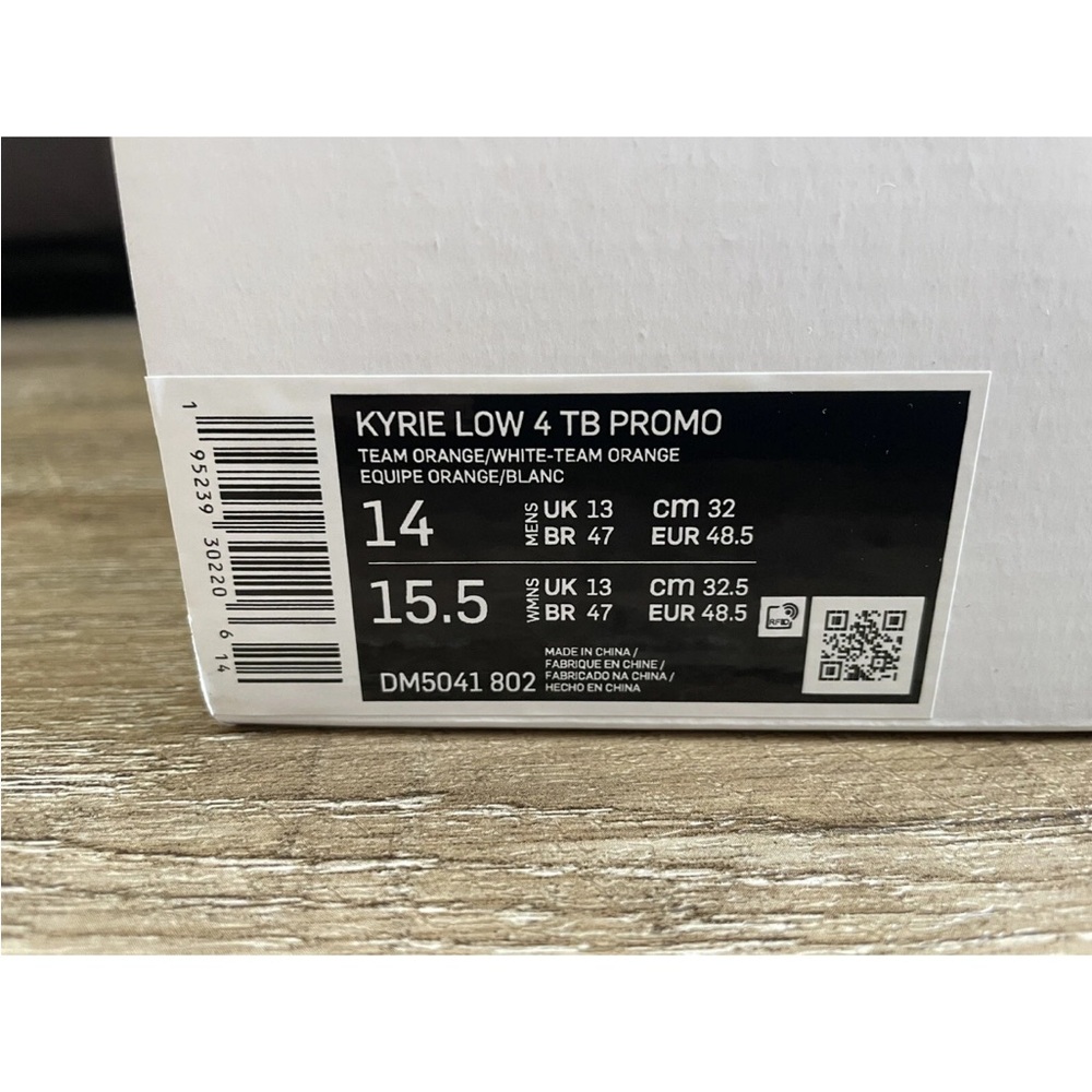 Nike Kyrie Low 4 TB Promo Basketball Shoes Team Orange Men’s Sz 14 DM5041-802 - Picture 7 of 7